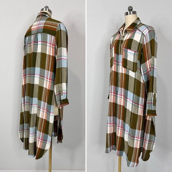 Pilcro Side Slit Oversized Tunic Longline SP Boho Cottage Western Forest Grunge - Picture 4 of 10